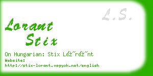 lorant stix business card